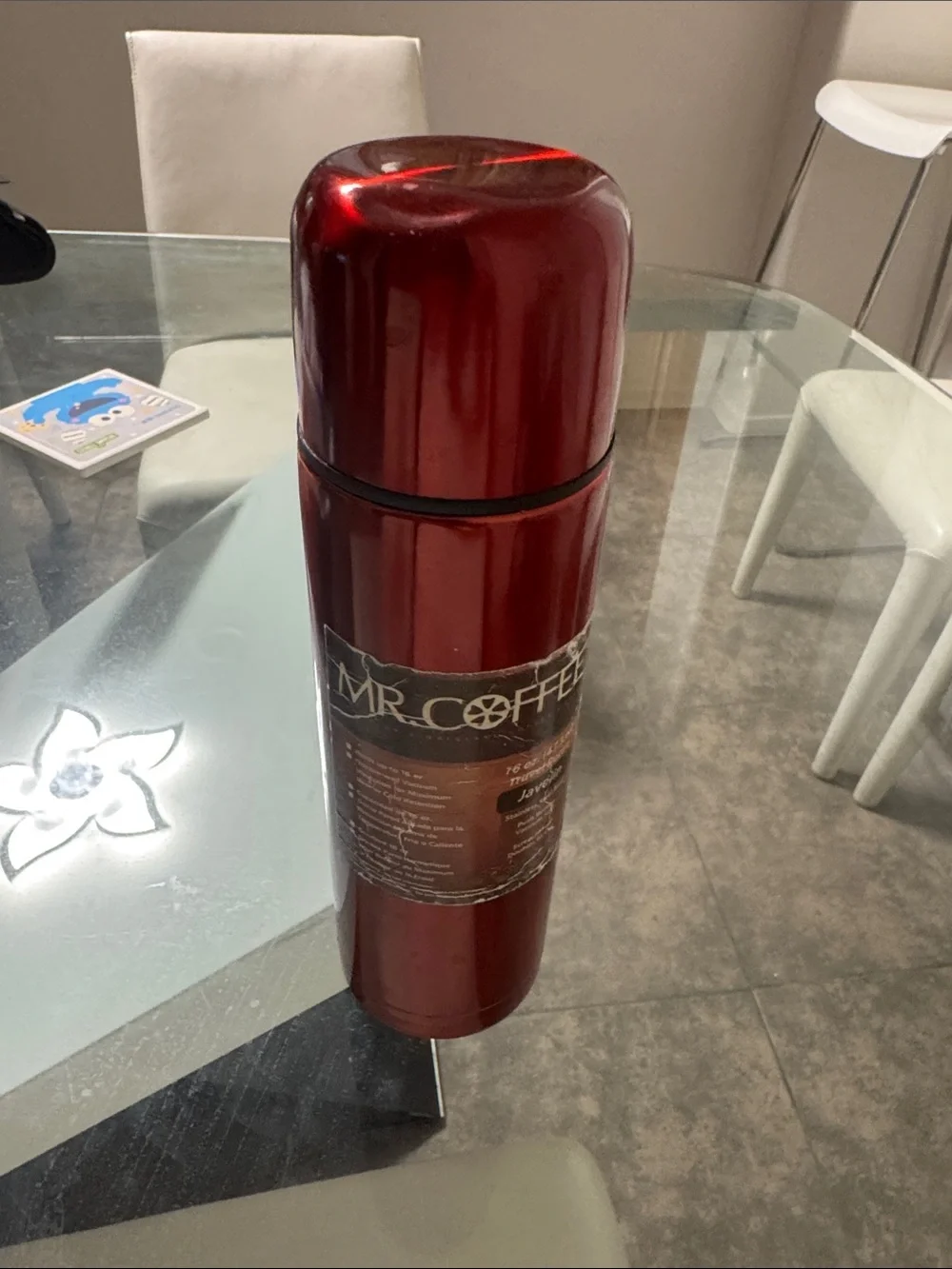 Red Stainless Steel Travel Thermos